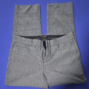 Banana Republic Women's Black and Gray Checkered Dress Pants